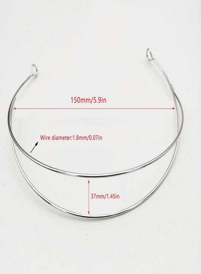 ArrErr 4 Pack Tiara Crown Headband Hoops 2 Layer Metal Wire Plain Base Stand DIY Parts for Mardi Gras Headbands Flapper Headpiece Feather Fascinator Women's Goddess Halo Crown Cocktail Tea Party Headwear - Image 2